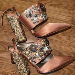 ASOS Design Pink blush embellished pump size 9